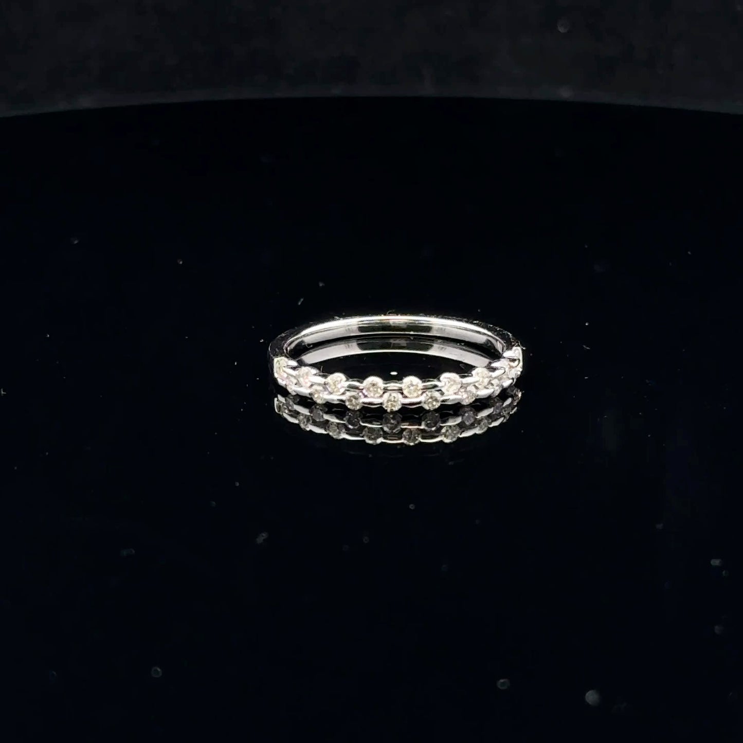 0.25ctw H/SI2 #6.75 Two Row band - 10KW - Natural Diamond - 53091