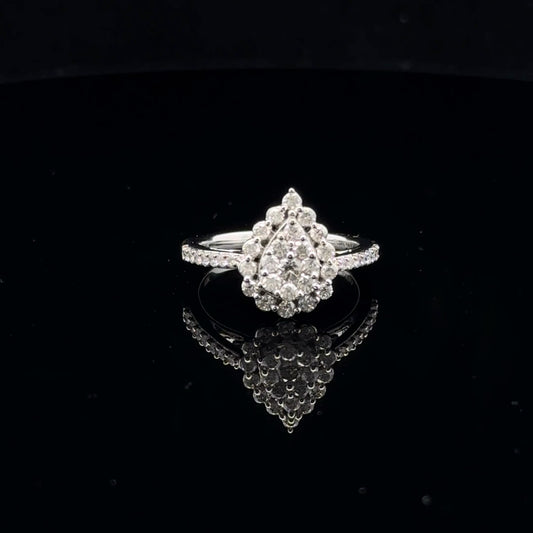 0.85ctw G/SI2 #7 Pear Cluster - 10KW - Natural Diamond - 53093