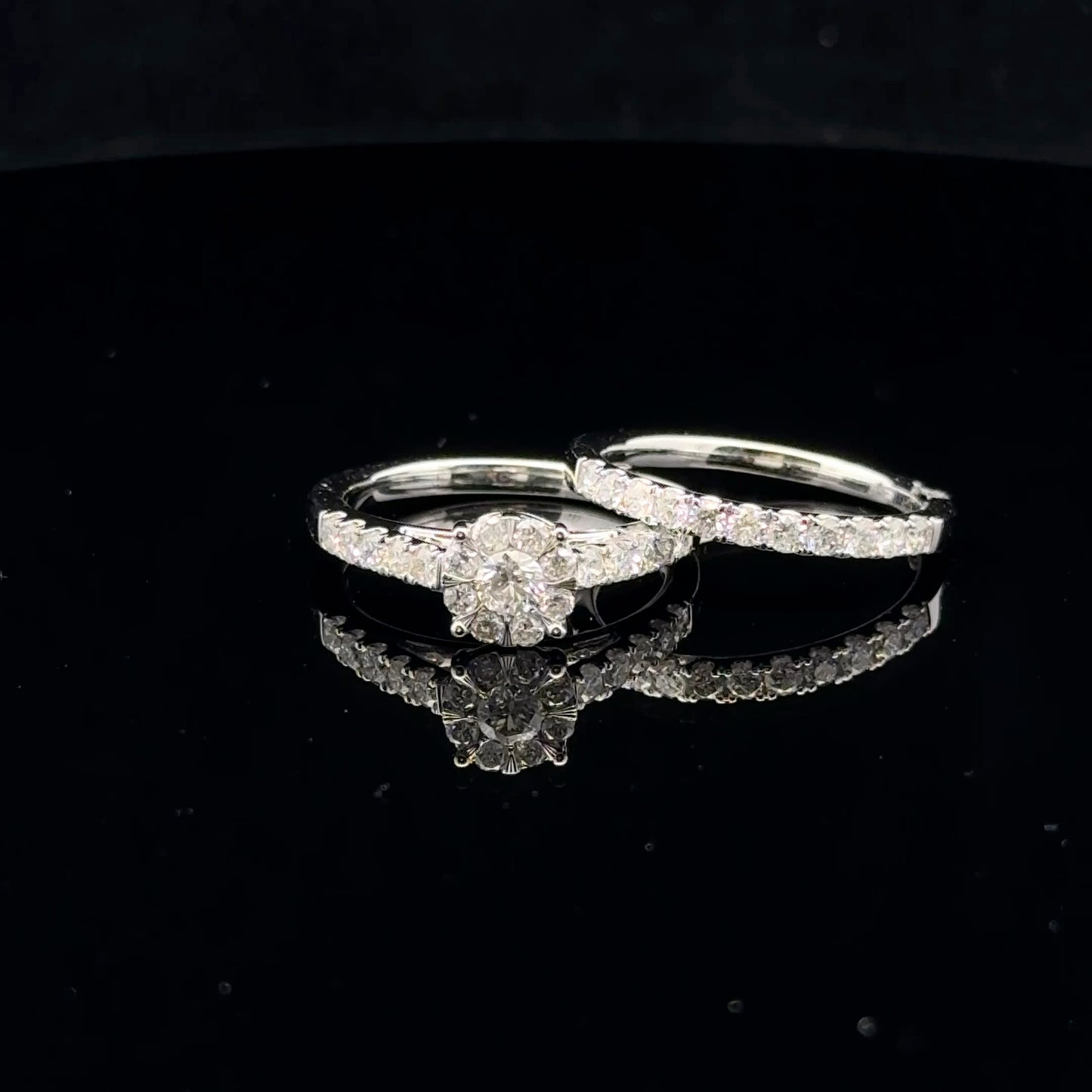 1ctw 0.20ct F/SI2 #6.75 Bridal Set - 10KW - Natural Diamond - 53094