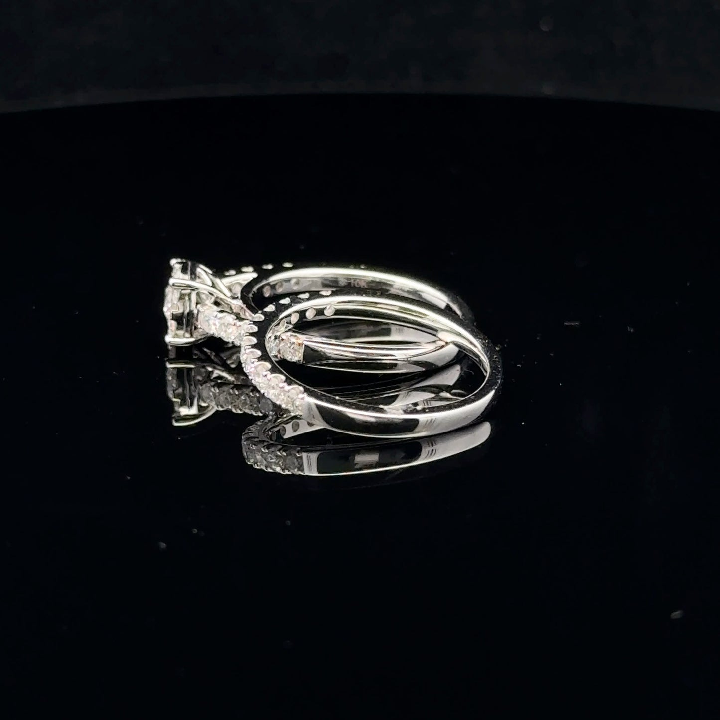 1ctw 0.20ct F/SI2 #6.75 Bridal Set - 10KW - Natural Diamond - 53094