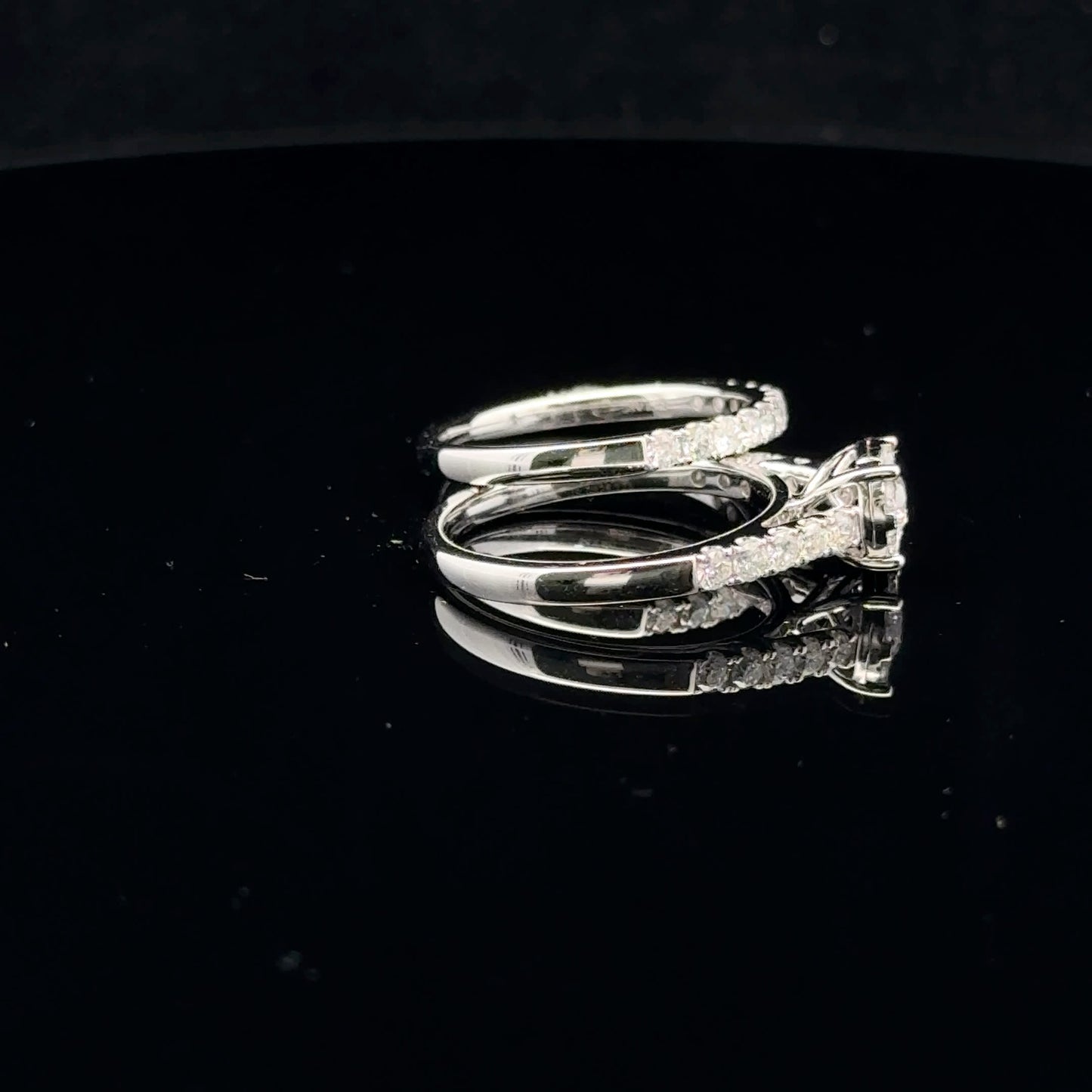 1ctw 0.20ct F/SI2 #6.75 Bridal Set - 10KW - Natural Diamond - 53094