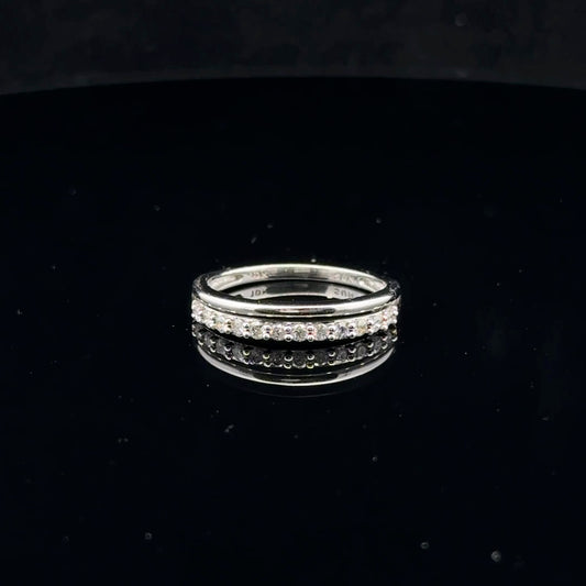 0.20ctw H/I1 #7 Two Row Band - 10KW - Natural Diamond - 53103
