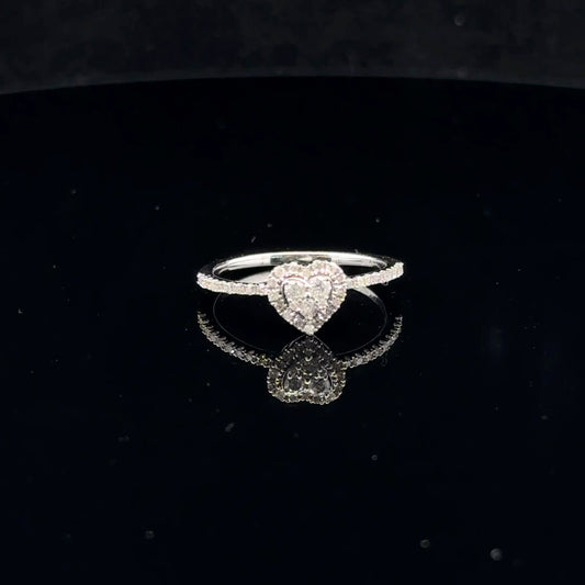 0.25ctw G/I1 #7 Heart Mini halo - 10KW - Natural Diamond - 53105
