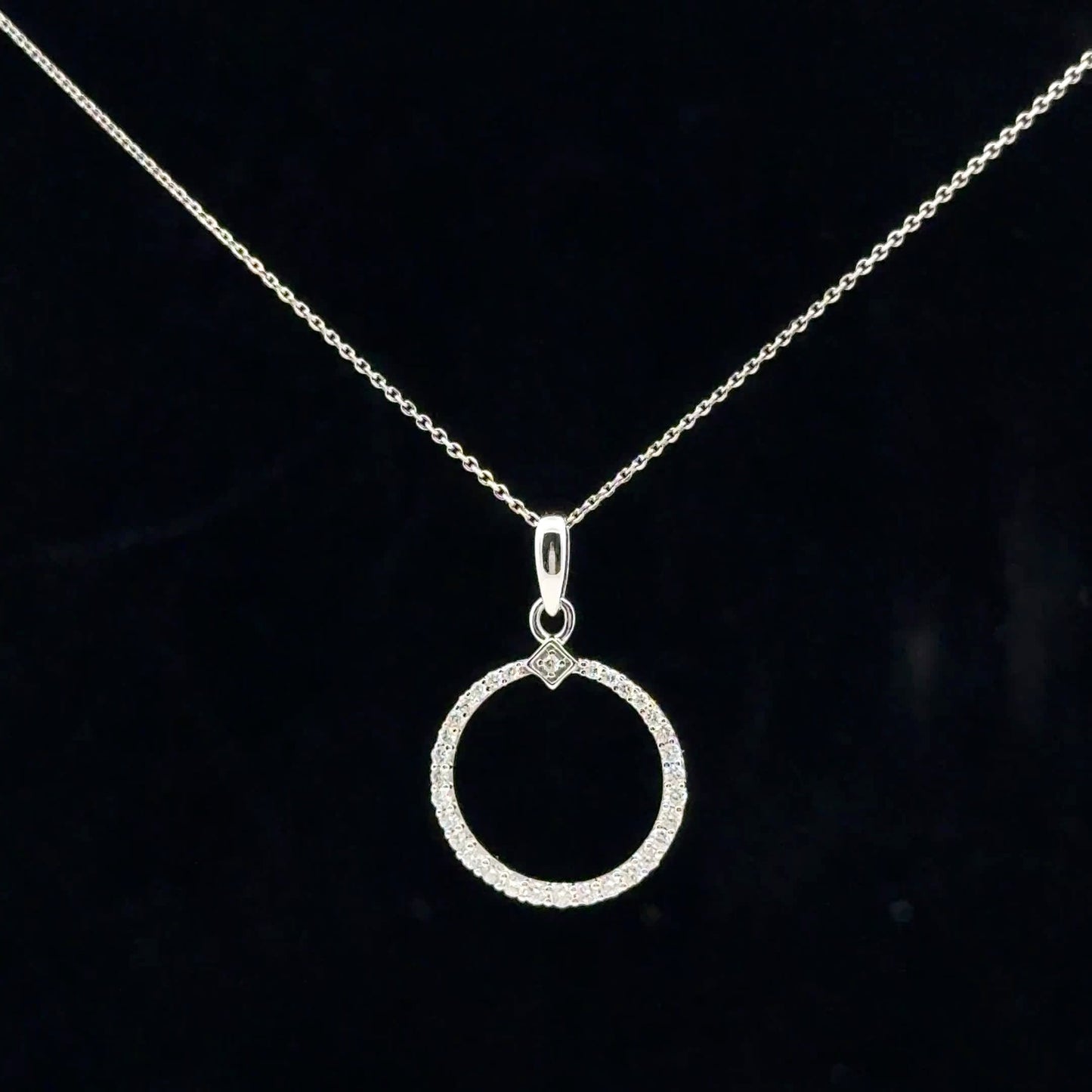0.20ctw G/SI1 Circle Necklace - 10KW - Natural Diamond - 53118
