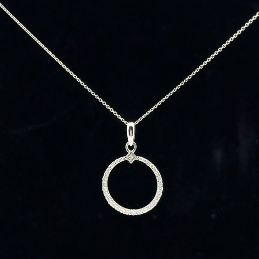 0.20ctw G/SI1 Circle Necklace - 10KW - Natural Diamond - 53118
