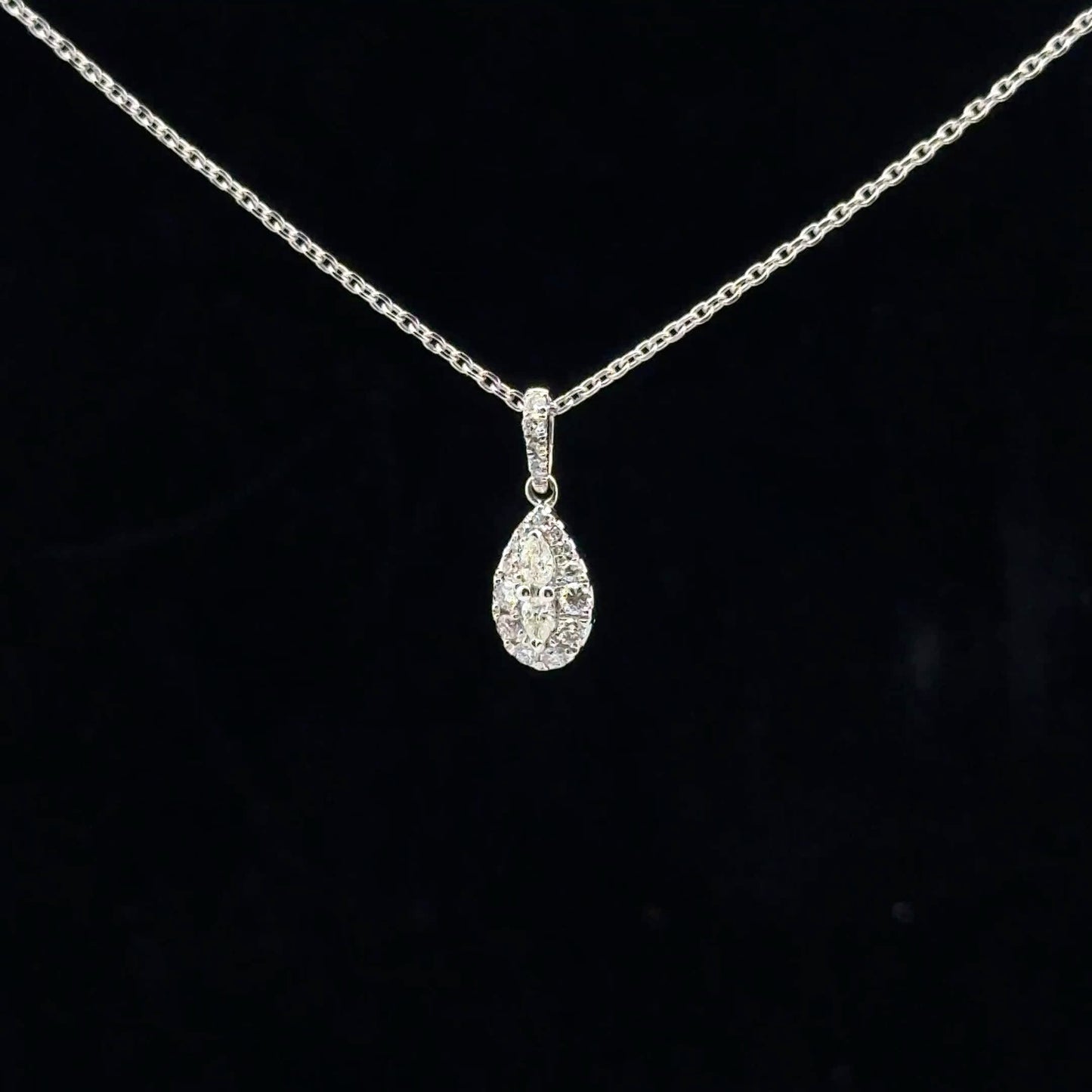 0.25ctw H/I1 Pear Halo - 10KW - Natural Diamond - 53119