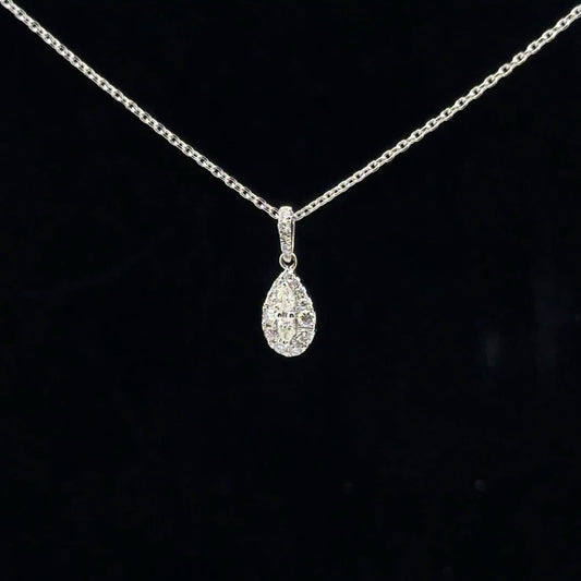 0.25ctw H/I1 Pear Halo - 10KW - Natural Diamond - 53119