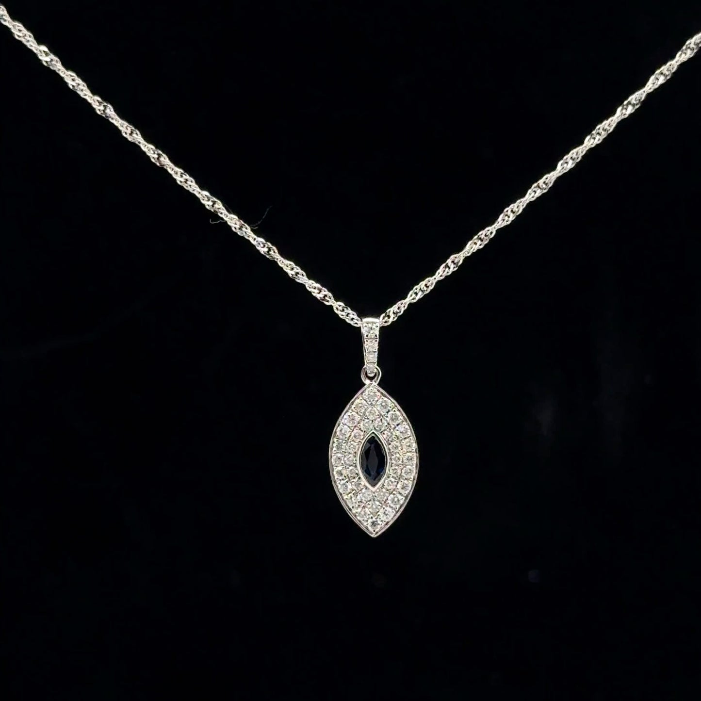 0.25ctw Dia 0.15ct Saph - 14KW - Natural - 53122