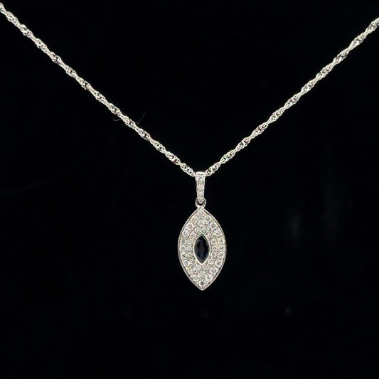 0.25ctw Dia 0.15ct Saph - 14KW - Natural - 53122