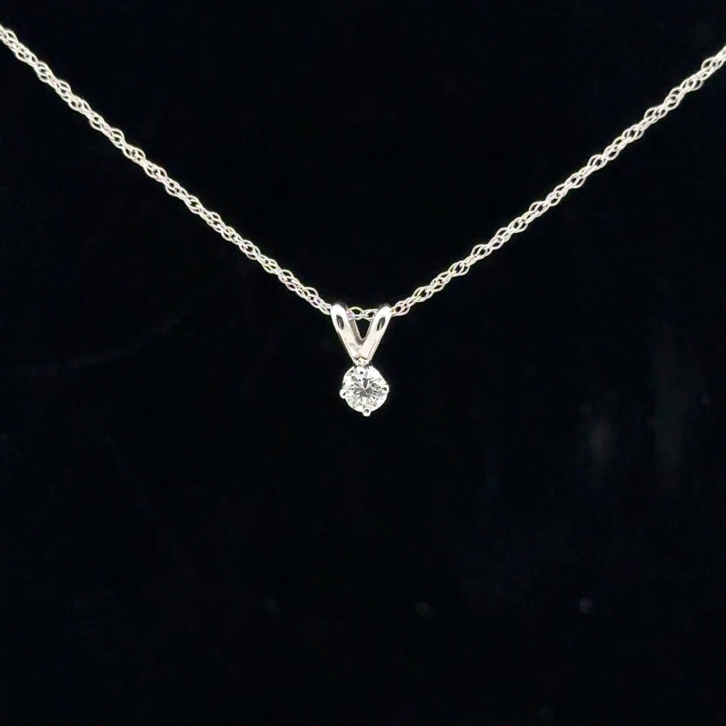 0.20ct F/VS2 Mini Solitaire - 14KW - Natural Diamond - 53137