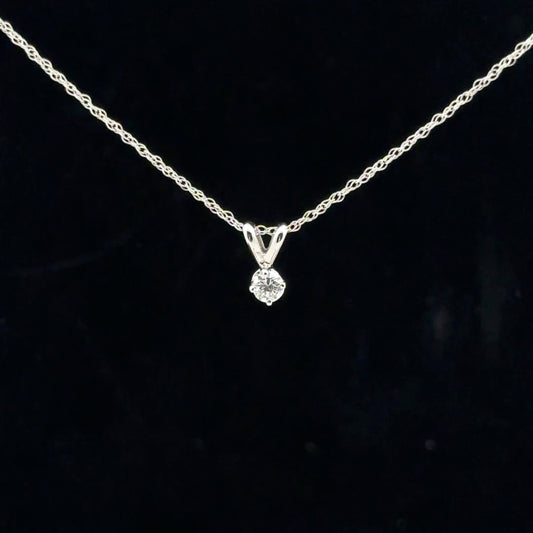 0.20ct F/VS2 Mini Solitaire - 14KW - Natural Diamond - 53137