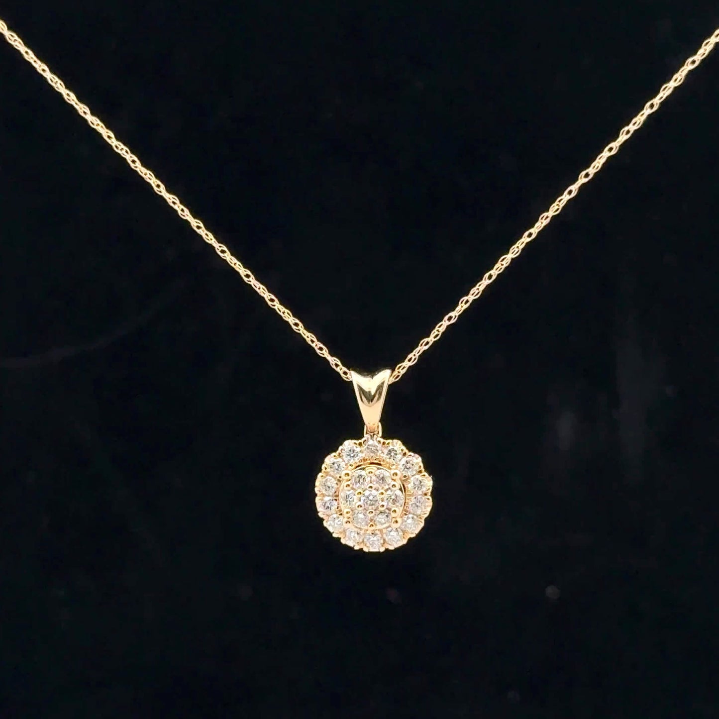 0.38ctw G/SI2 Round Halo - 14KY - Natural Diamond - 53139