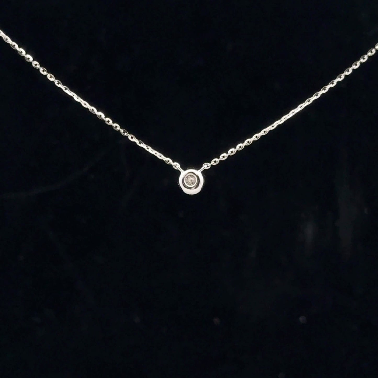 0.11ct G/Si2 Bezel Solitaire - 14KW - Natural Diamond - 53140