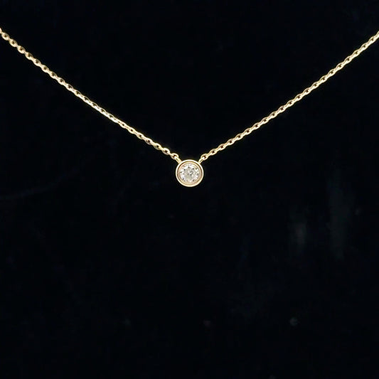 0.11ct G/Si2 Bezel Solitaire - 14KY - Natural Diamond - 53141