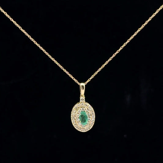 0.30ct Dia 0.25ct Emerald - 14KY - Natural - 53144