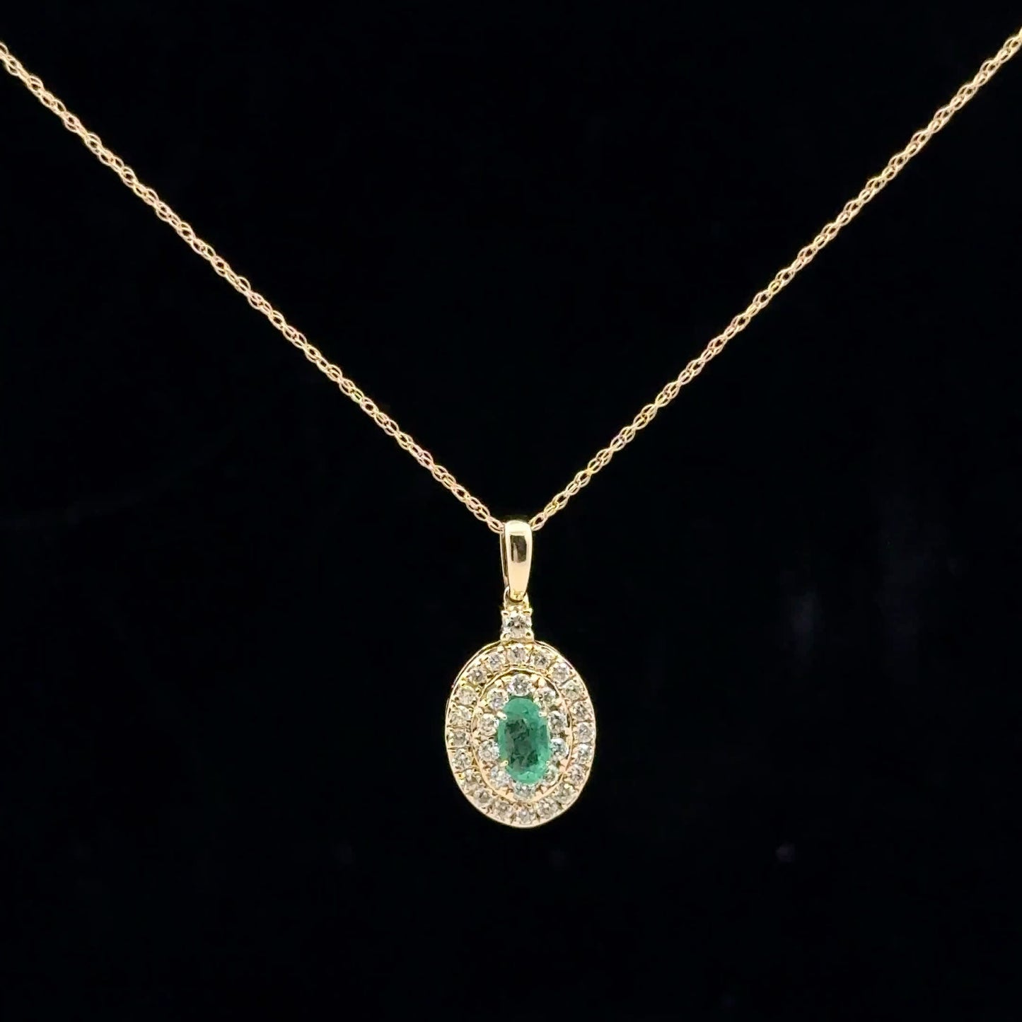 0.30ct Dia 0.25ct Emerald - 14KY - Natural - 53144