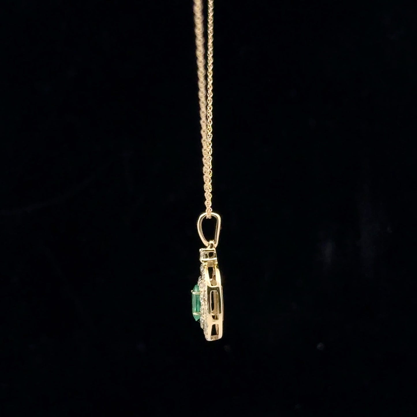 0.30ct Dia 0.25ct Emerald - 14KY - Natural - 53144