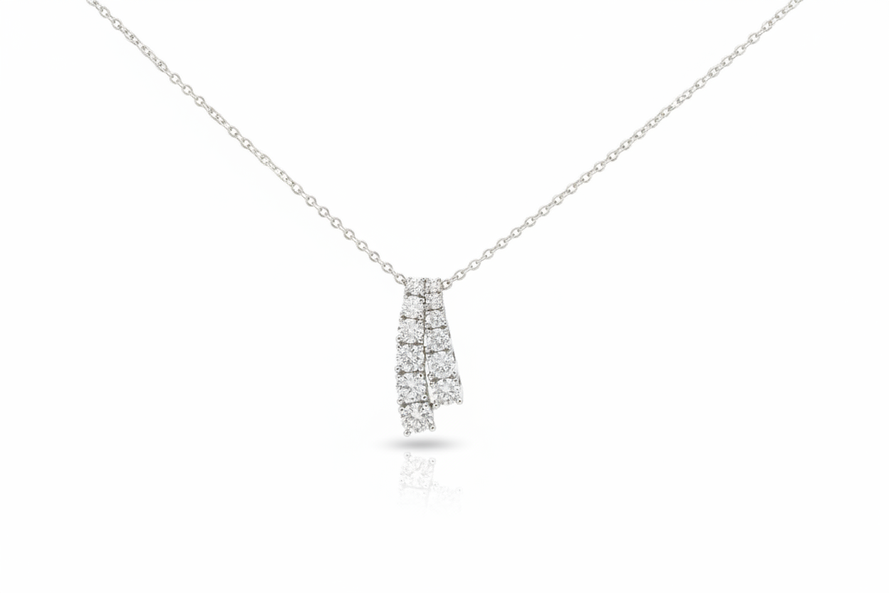 0.75ctw G/Si2 Two Row - 14KW - Natural Diamond - 53148
