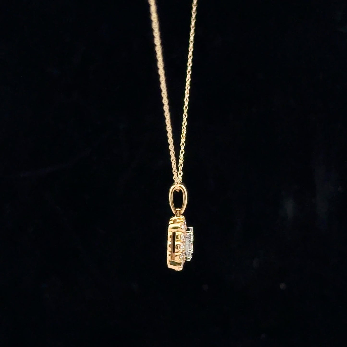 0.35ctw G/SI2 Square Halo - 14KY - Natural Diamond - 53150