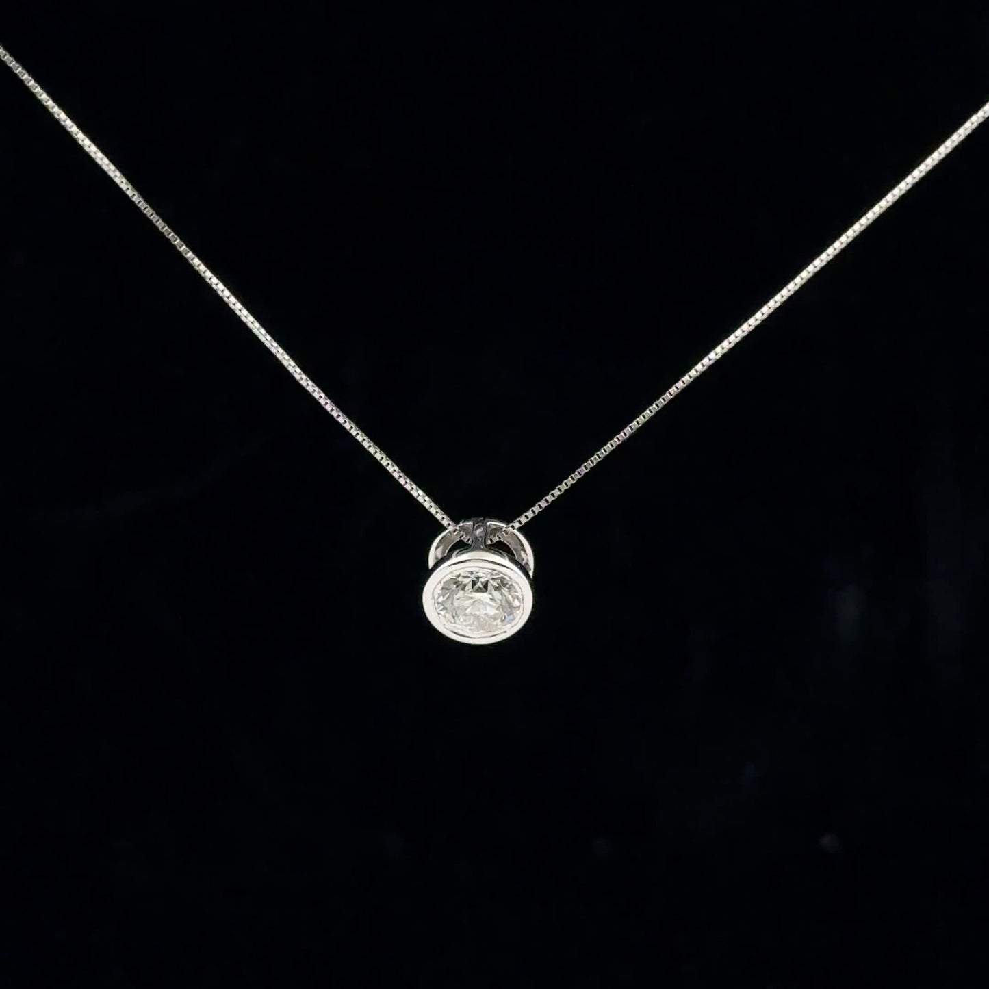 0.50ct G/SI2 Bezel Solitaire - 14KW - Natural Diamond - 53152