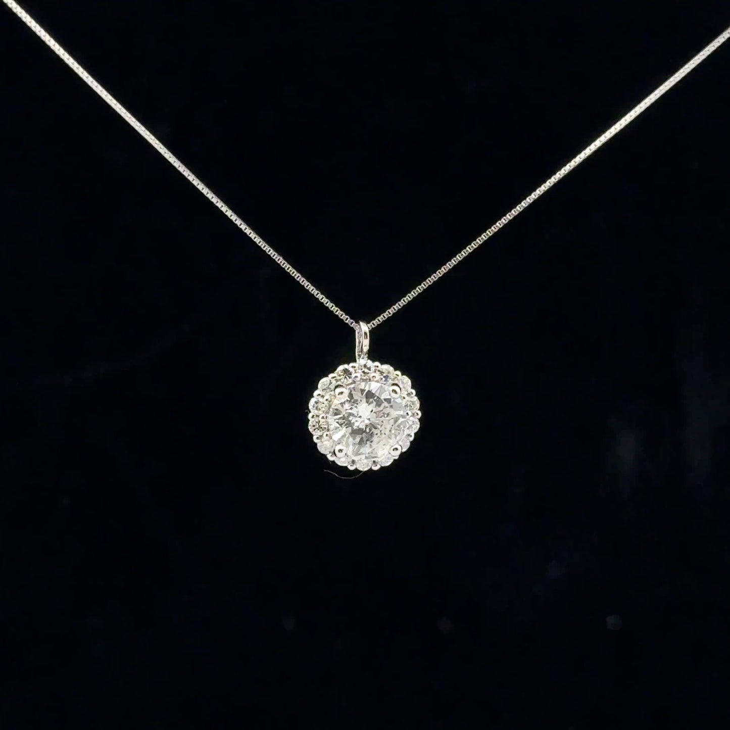 1.03ctw 0.83ct G/I1 Halo Solitaire - PT950 - Natural Diamond - 53153