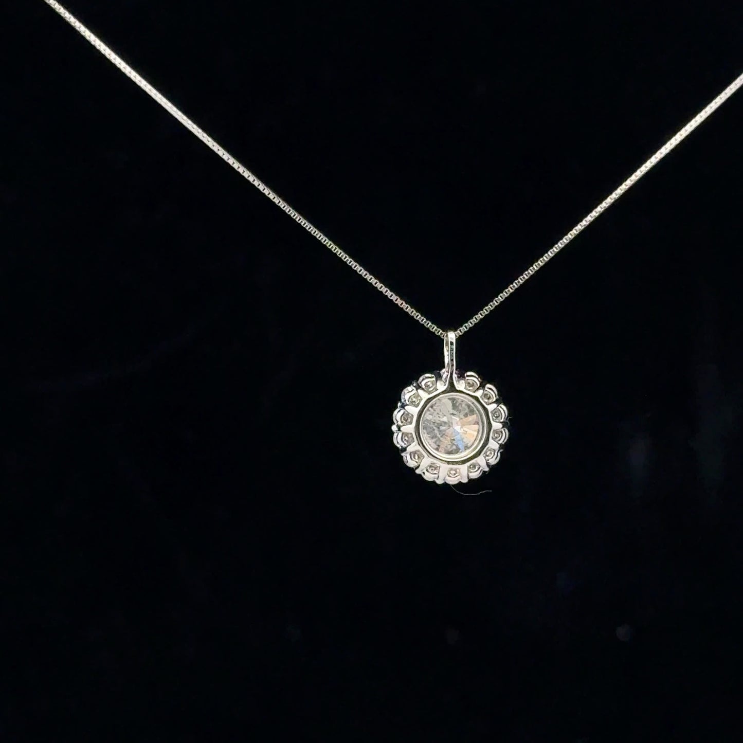 1.03ctw 0.83ct G/I1 Halo Solitaire - PT950 - Natural Diamond - 53153