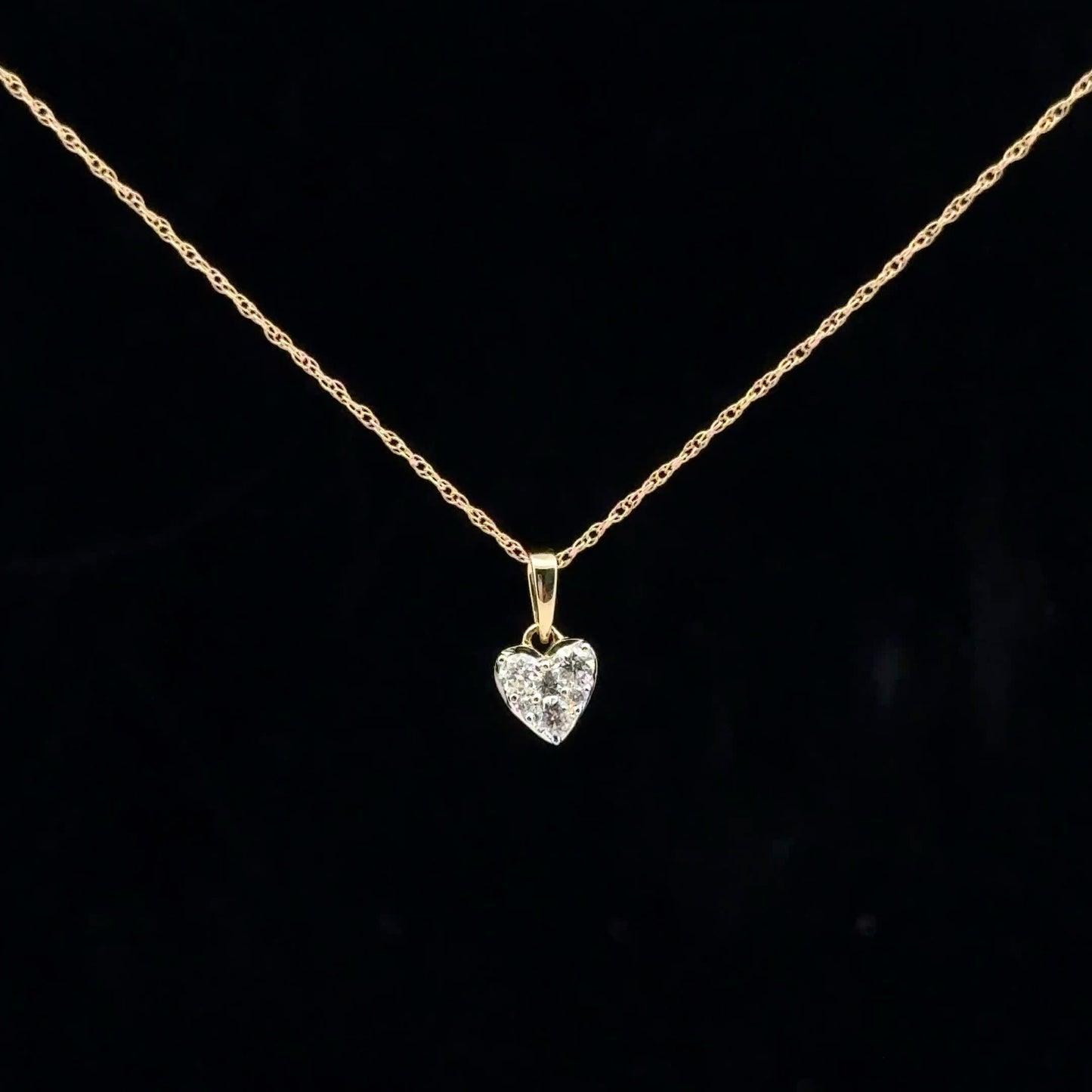 0.18ctw G/SI2 Heart - 14KY - Natural Diamond - 53157