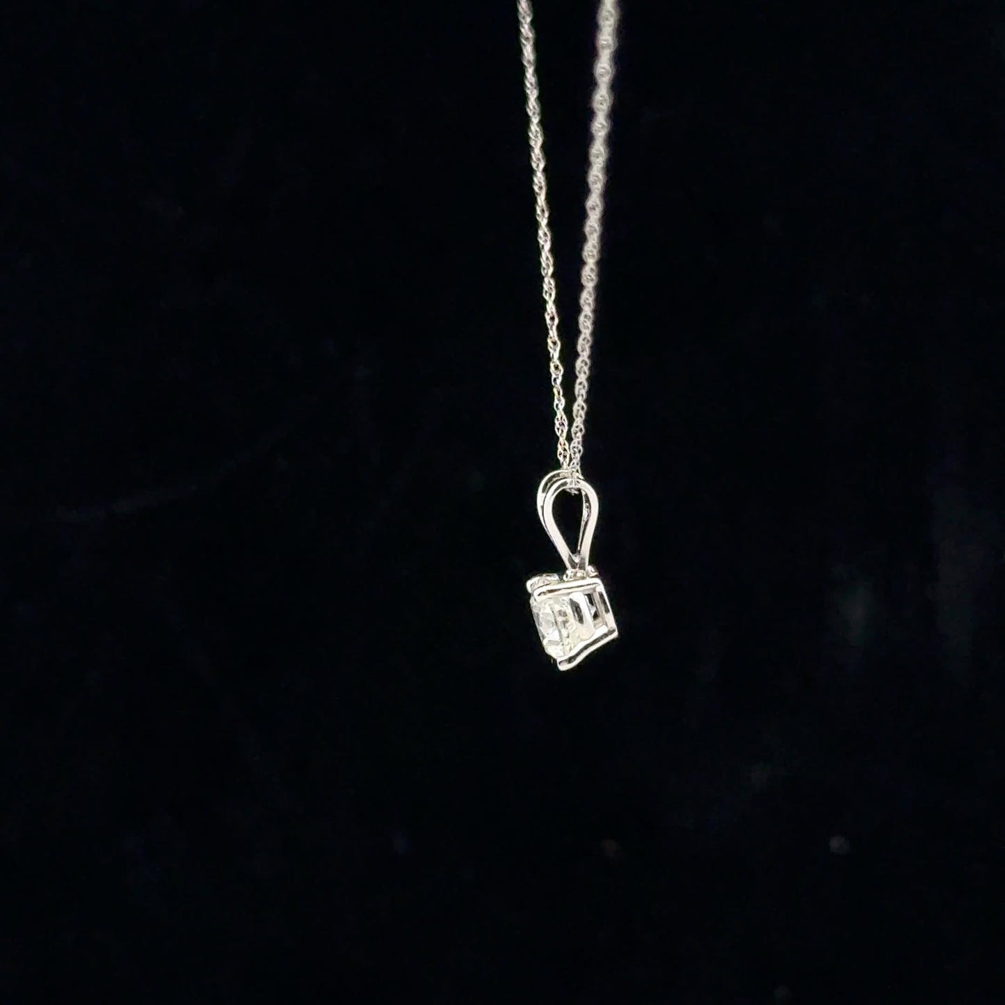 0.75ct F/SI2 Solitaire Necklace - 14KW - Natural Diamond - 53163