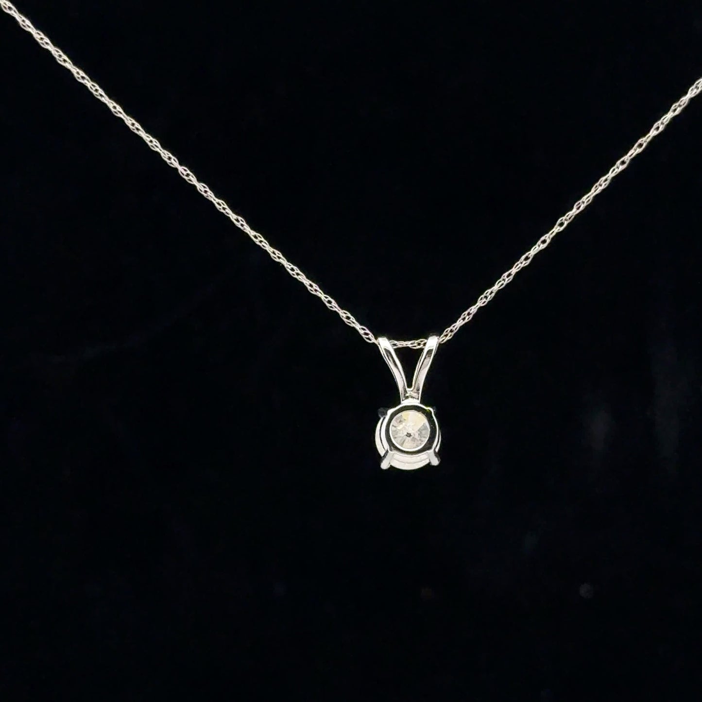 0.75ct F/SI2 Solitaire Necklace - 14KW - Natural Diamond - 53163