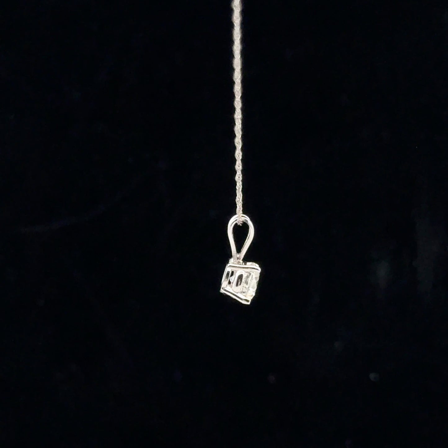 0.75ct F/SI2 Solitaire Necklace - 14KW - Natural Diamond - 53163