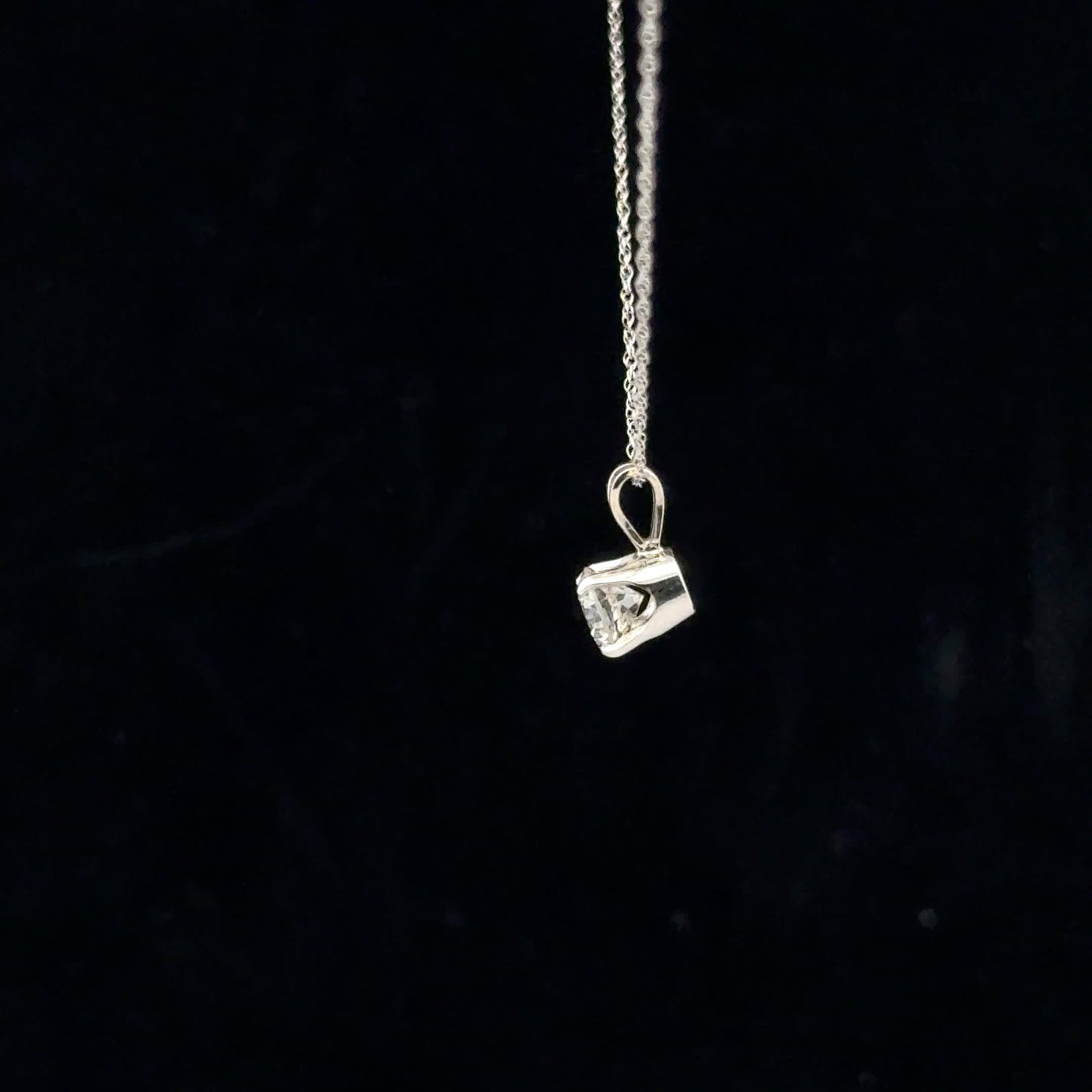 0.62ct G/SI2 Solitaire Necklace - 14KW - Natural Diamond - 53165