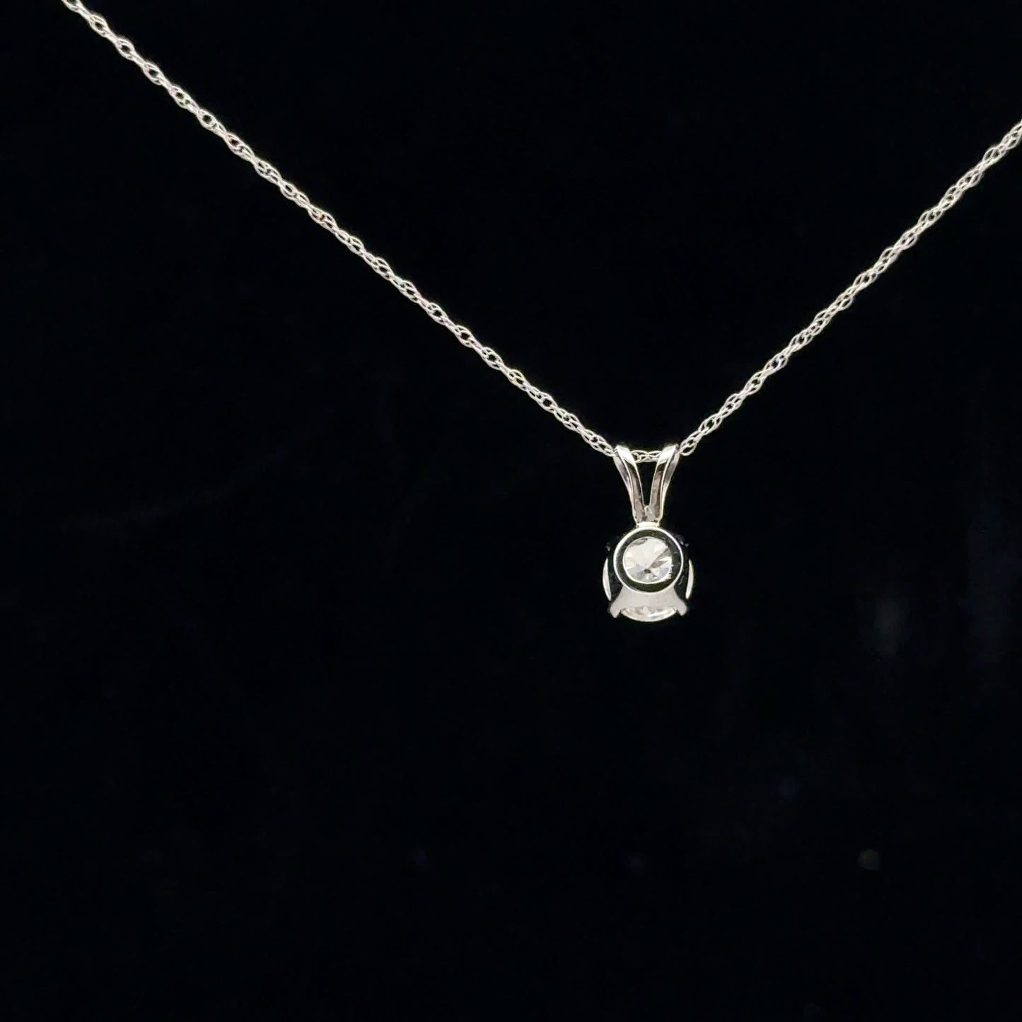 0.62ct G/SI2 Solitaire Necklace - 14KW - Natural Diamond - 53165