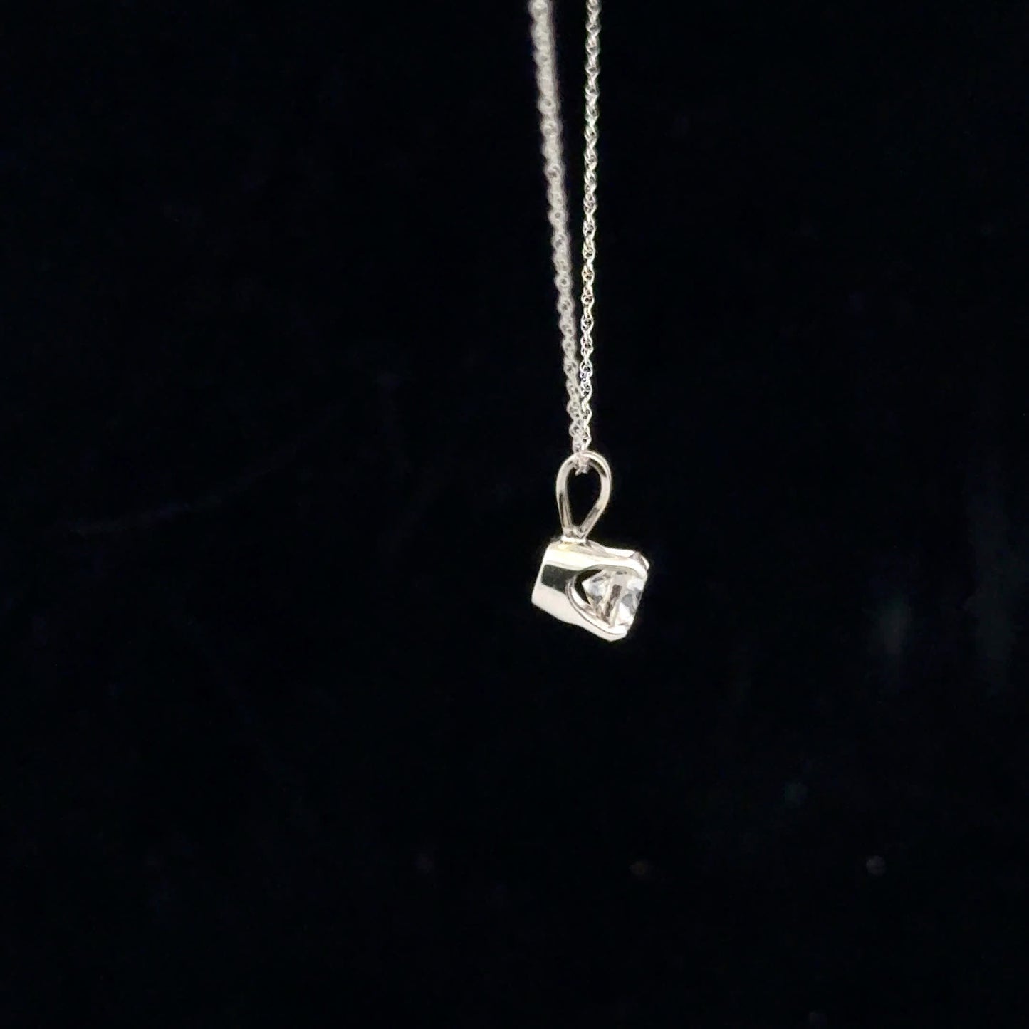 0.62ct G/SI2 Solitaire Necklace - 14KW - Natural Diamond - 53165