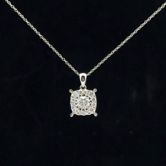 0.75ctw 0.35ct H/SI2 Round Halo - 10KW - Natural Diamond - 53173