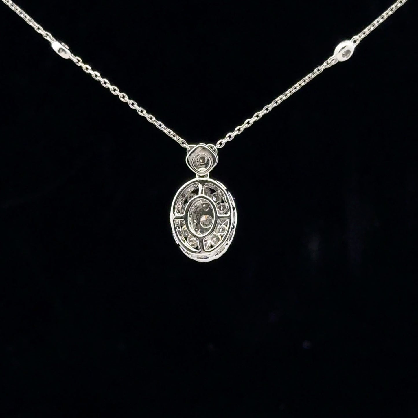 0.75ctw G/SI2 Oval Lane Pendant - 10KW - Natural Diamond - 53178