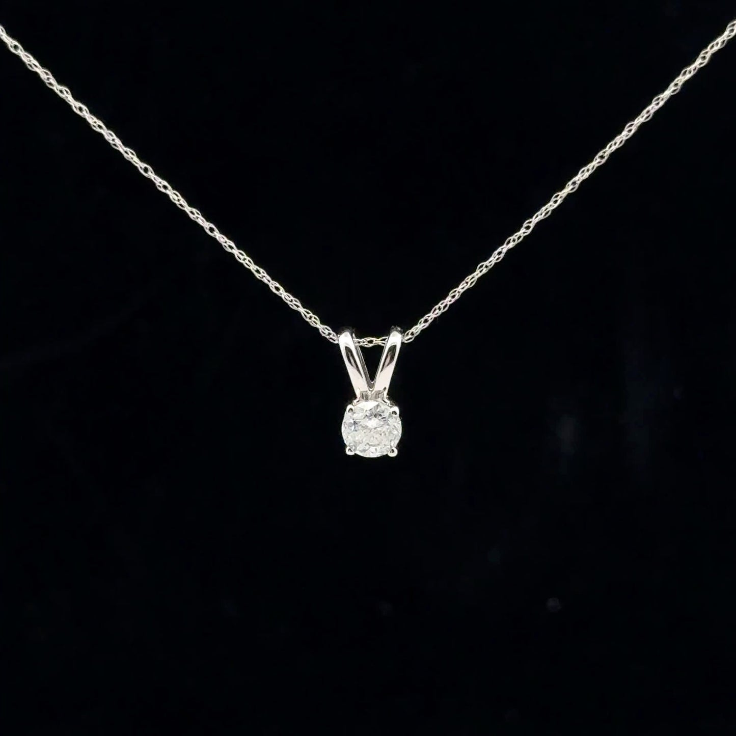 0.50ct G/I1 Solitaire Necklace - 10KW - Natural Diamond - 53181