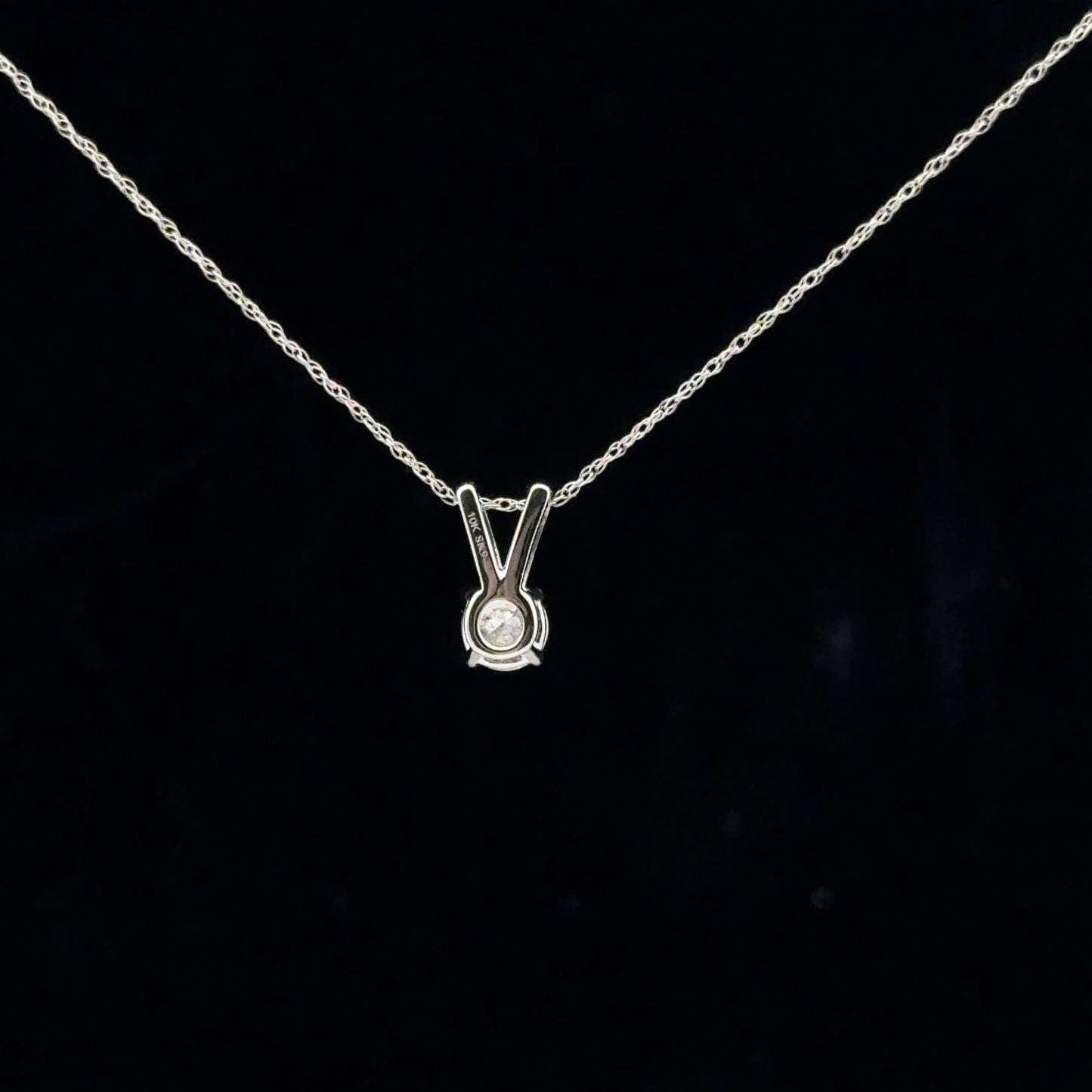 0.50ct G/I1 Solitaire Necklace - 10KW - Natural Diamond - 53181