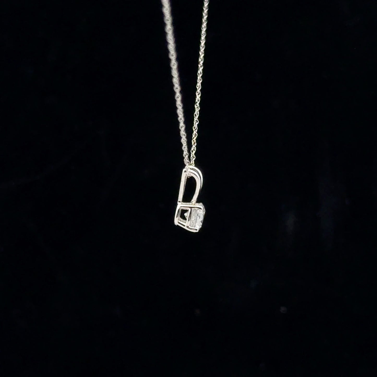 0.50ct G/I1 Solitaire Necklace - 10KW - Natural Diamond - 53181
