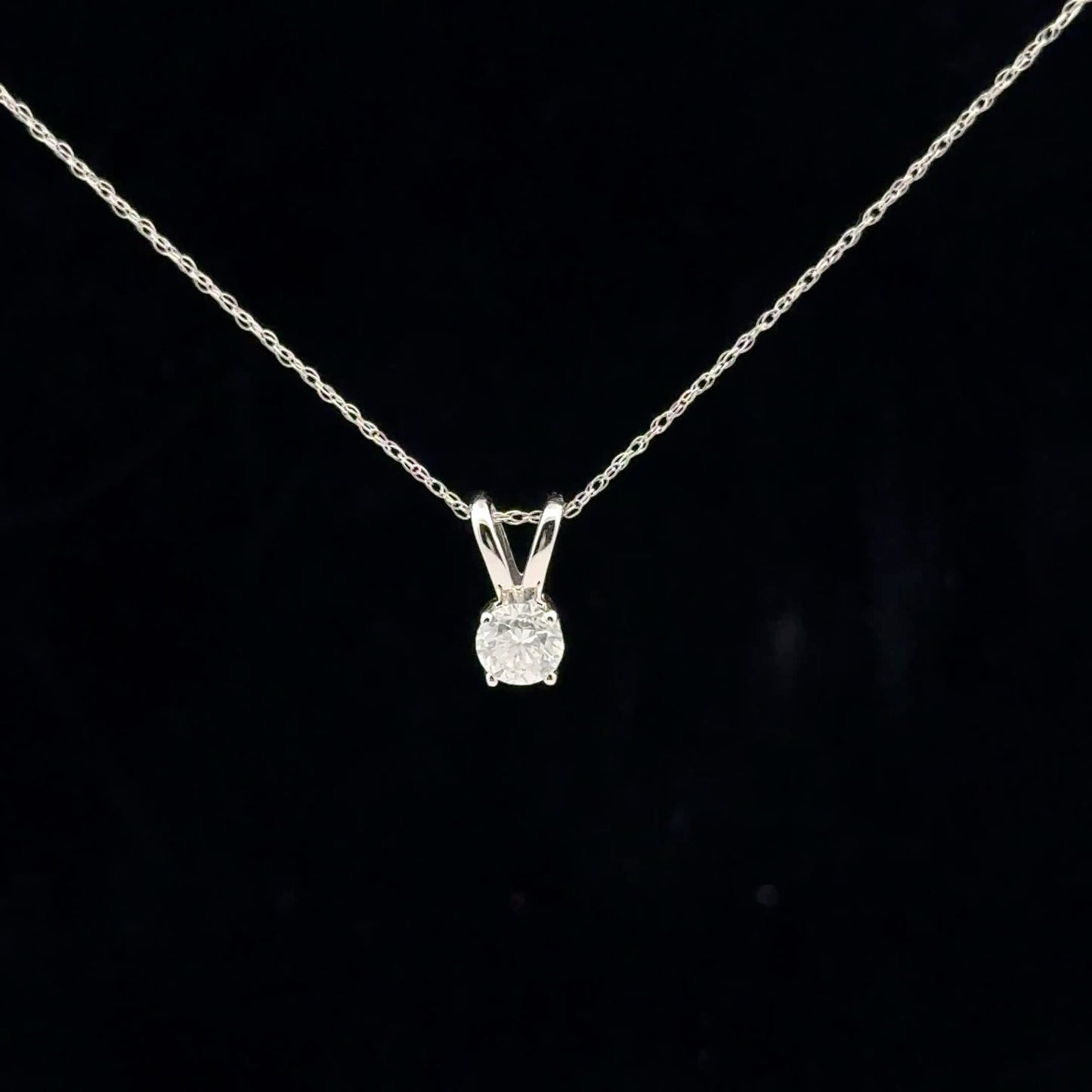 0.50ct H/I1 Solitaire Necklace - 10KW - Natural Diamond - 53182