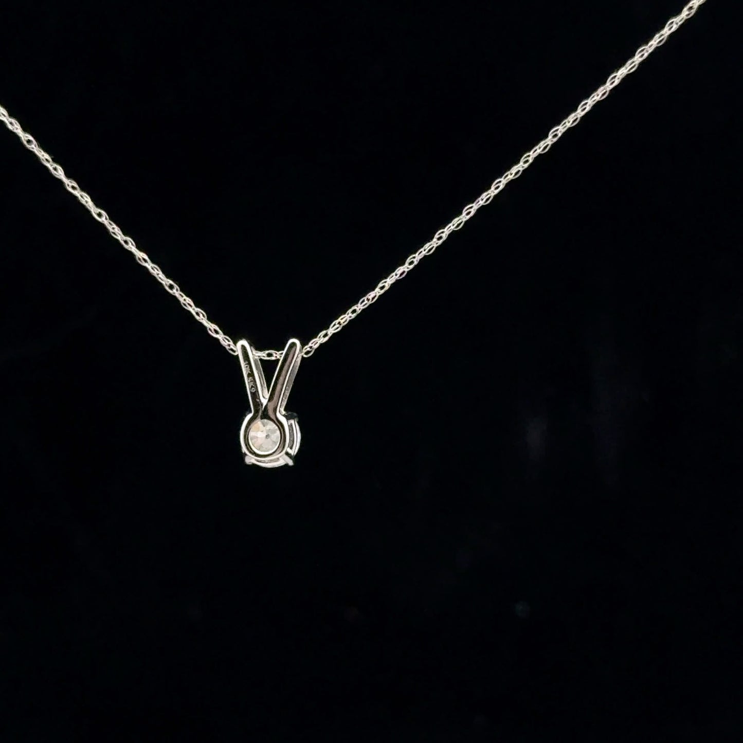 0.50ct H/I1 Solitaire Necklace - 10KW - Natural Diamond - 53182