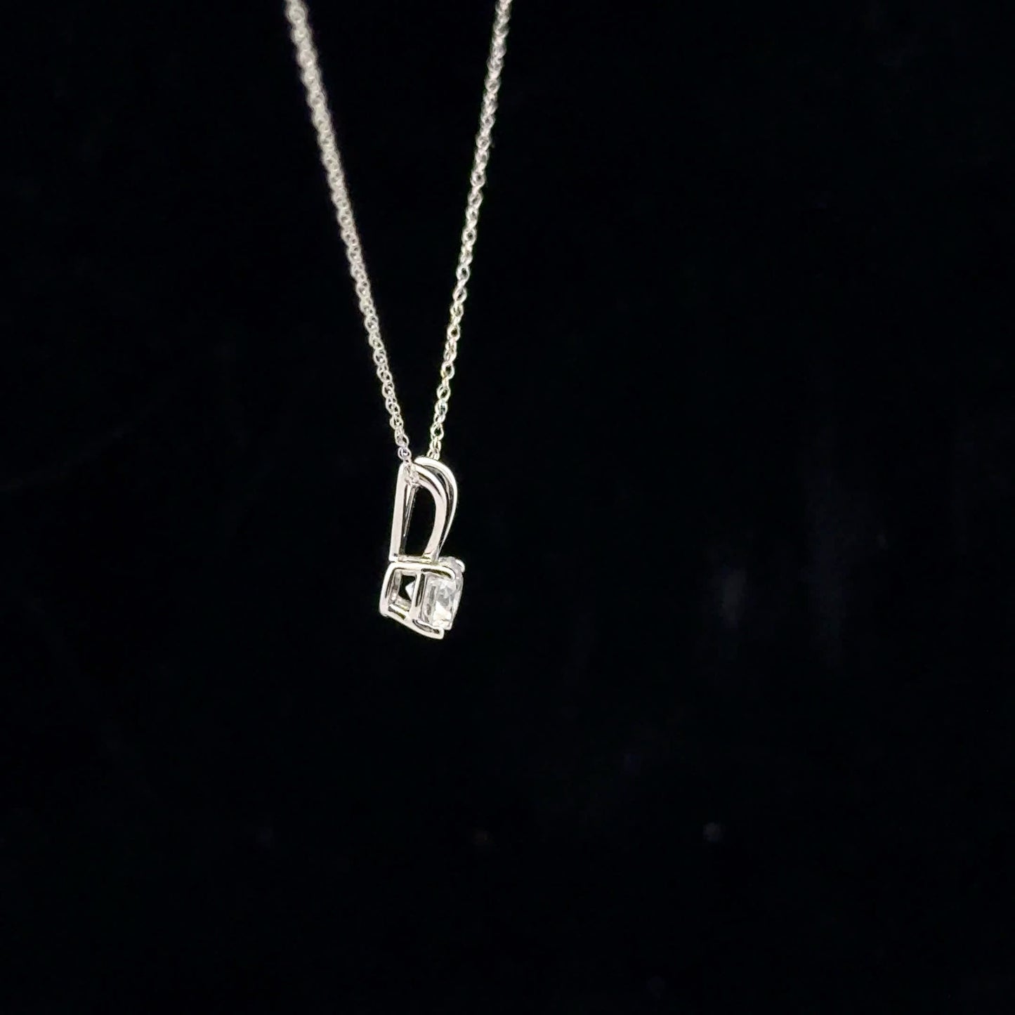 0.50ct H/I1 Solitaire Necklace - 10KW - Natural Diamond - 53182