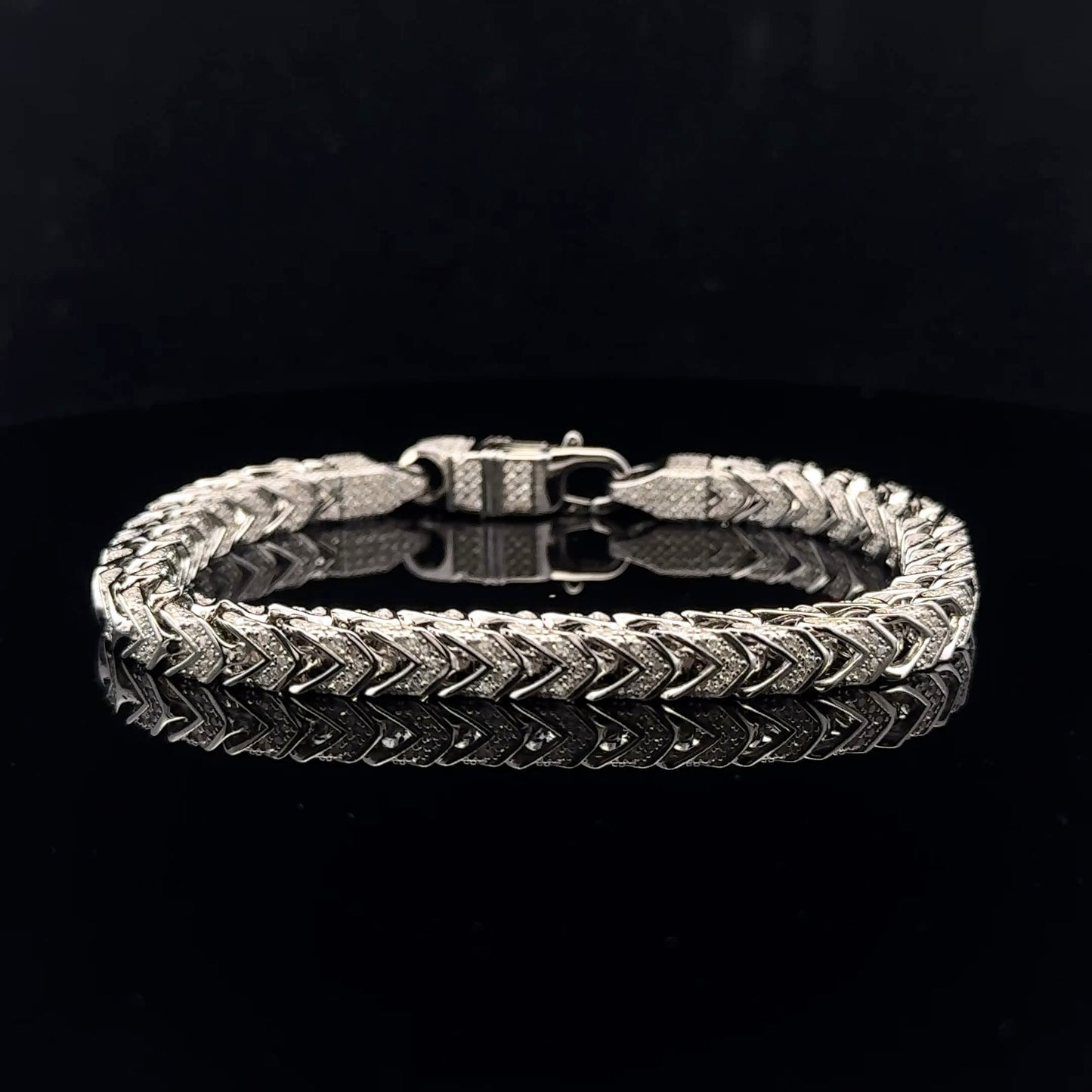 Snake chain bracelet 3.85ctw 6mm 8" - 925S - Moissanite - 53205
