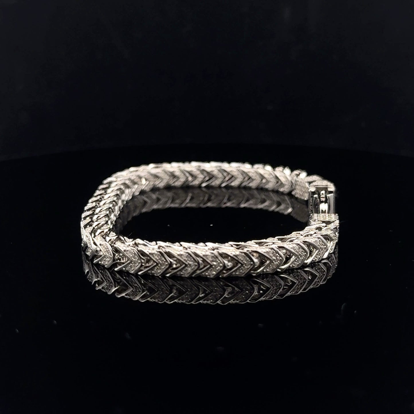Snake chain bracelet 3.85ctw 6mm 8" - 925S - Moissanite - 53205