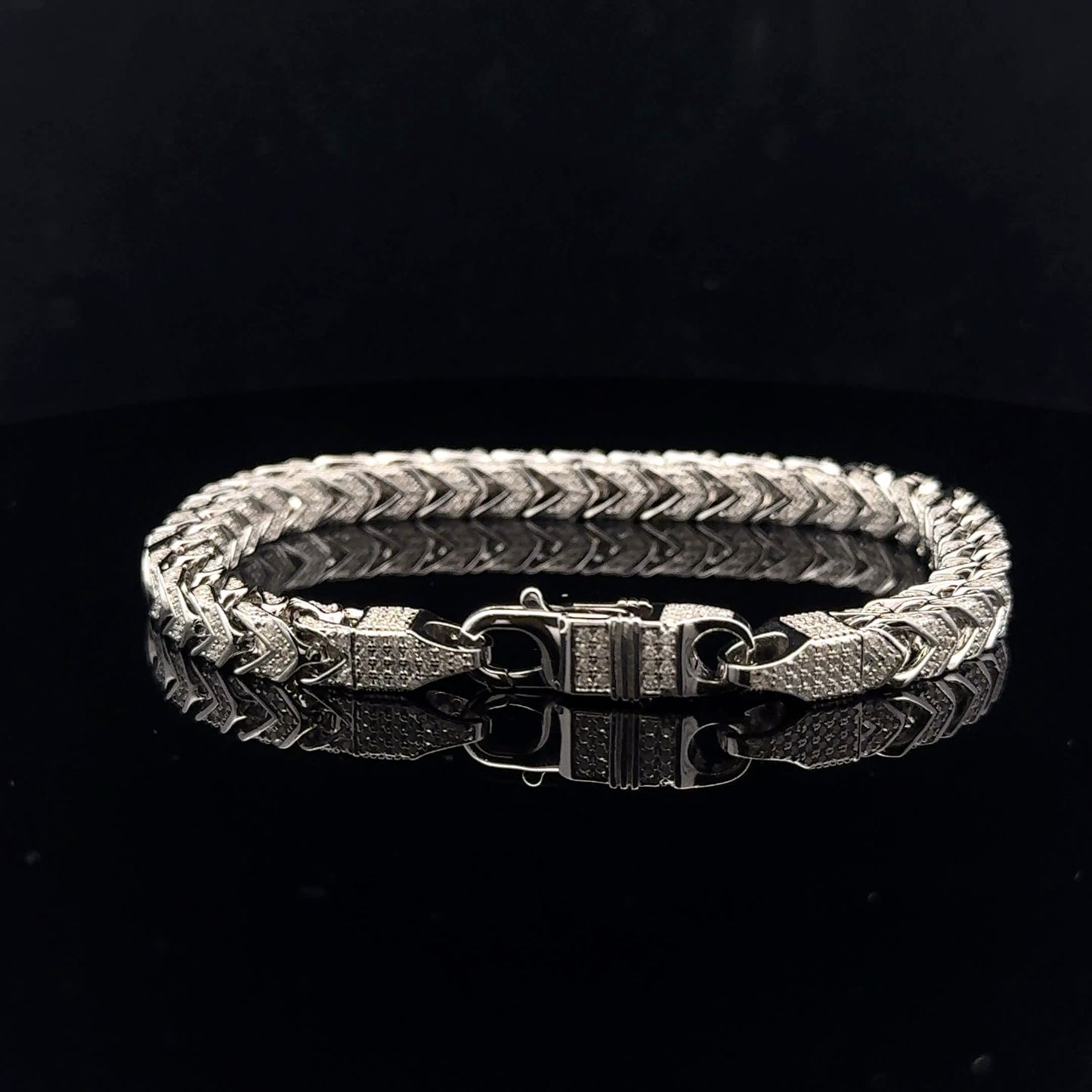 Snake chain bracelet 3.85ctw 6mm 8" - 925S - Moissanite - 53205