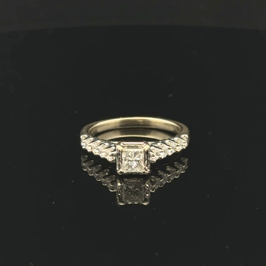 1ctw 0.50ct G/SI2 #7 Princess Band - 14KW - Natural Diamond - 53185