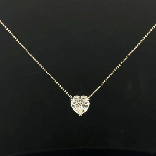 2ct. D/VVS1 Heart Necklace - 14KW - Moissanite - 53231