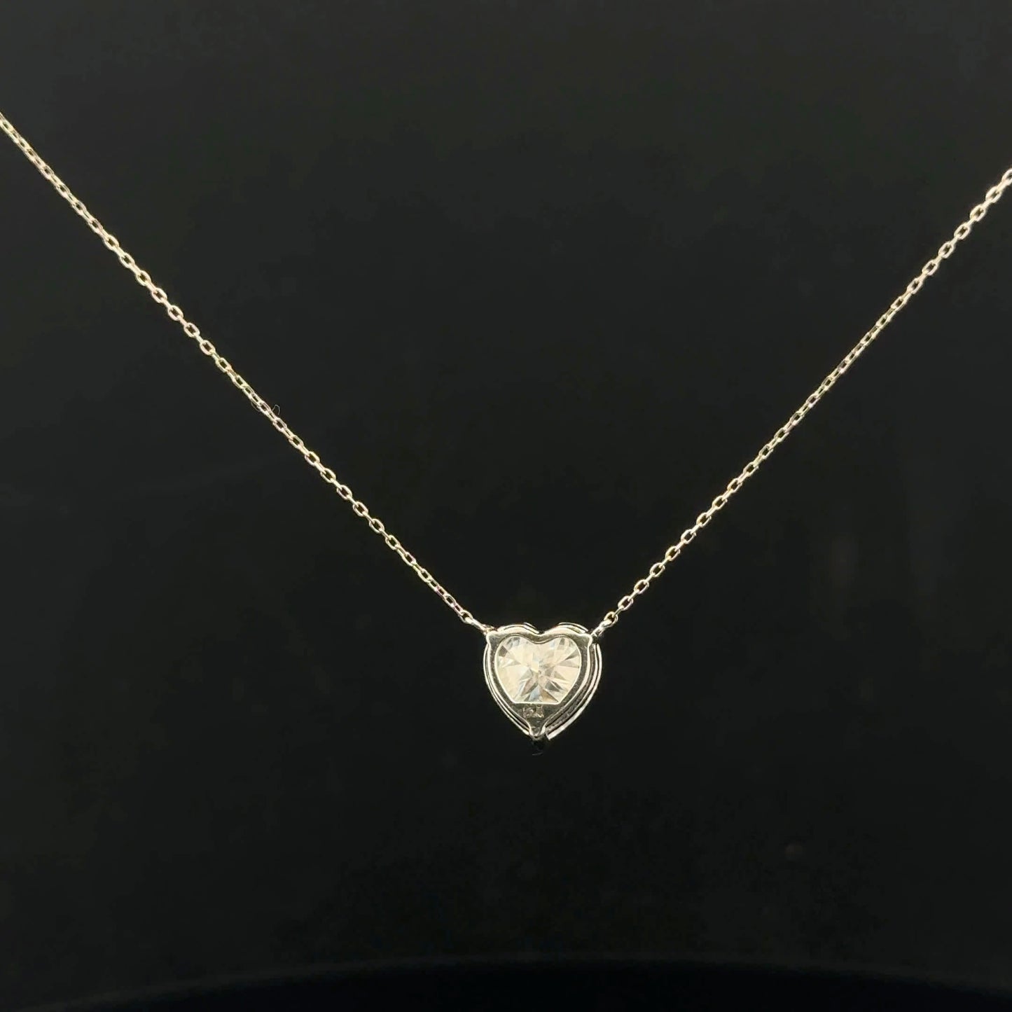 2ct. D/VVS1 Heart Necklace - 14KW - Moissanite - 53231