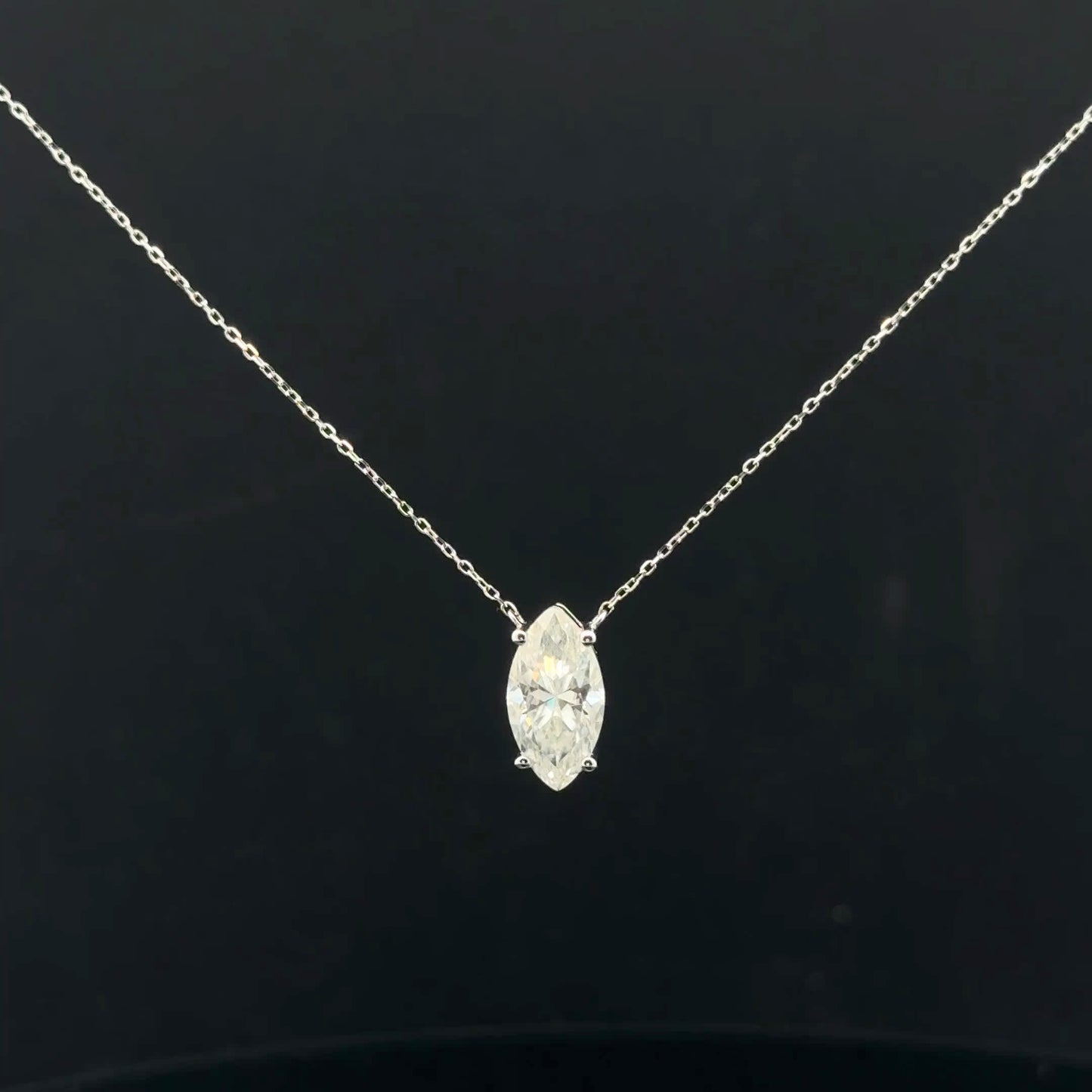 2ct. D/VVS1 Marquee Necklace - 14KW - Moissanite - 53233