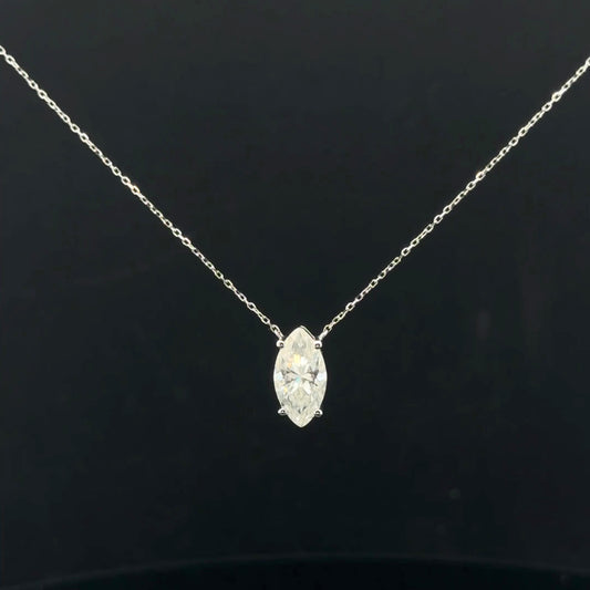 2ct. D/VVS1 Marquee Necklace - 14KW - Moissanite - 53233