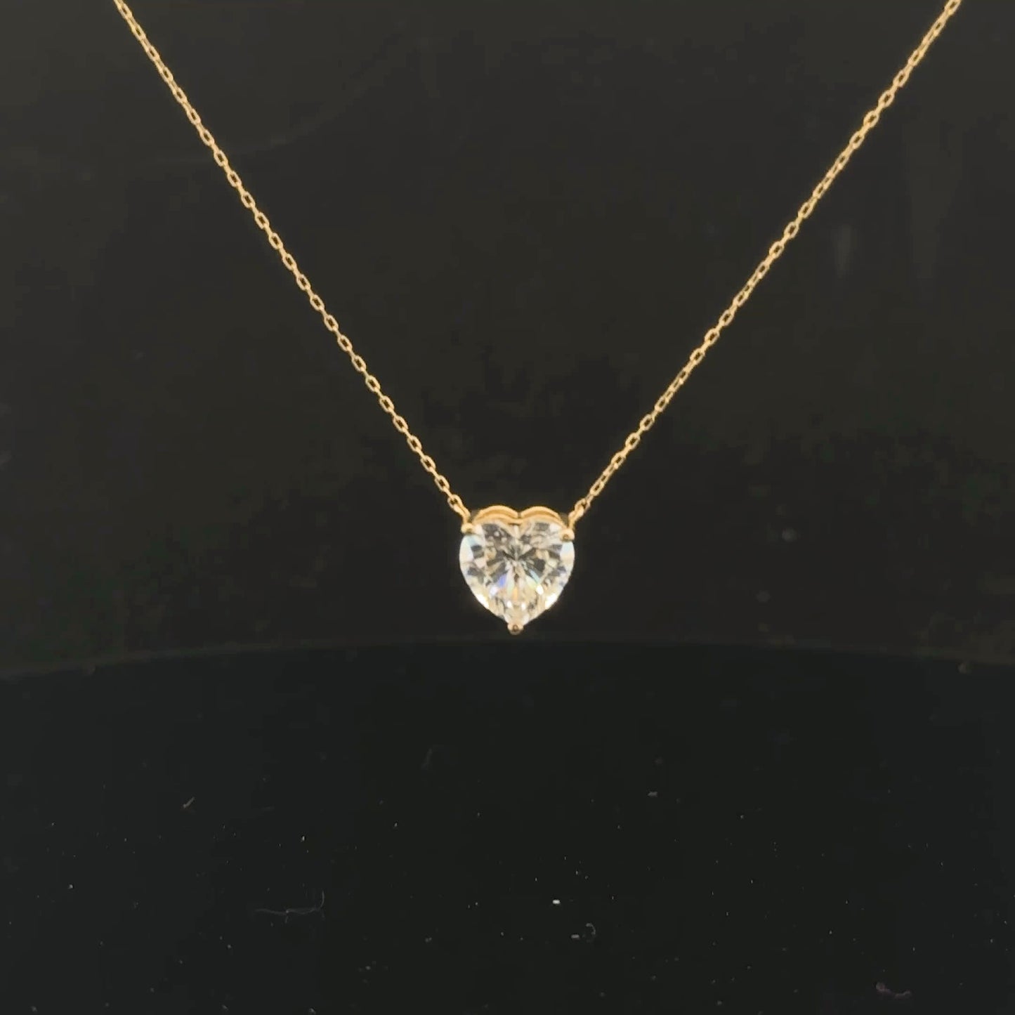 2ct. D/VVS1 Heart Necklace - 14KY - Moissanite - 53232